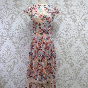 Everleigh embroidered tulle maxi dress - size S